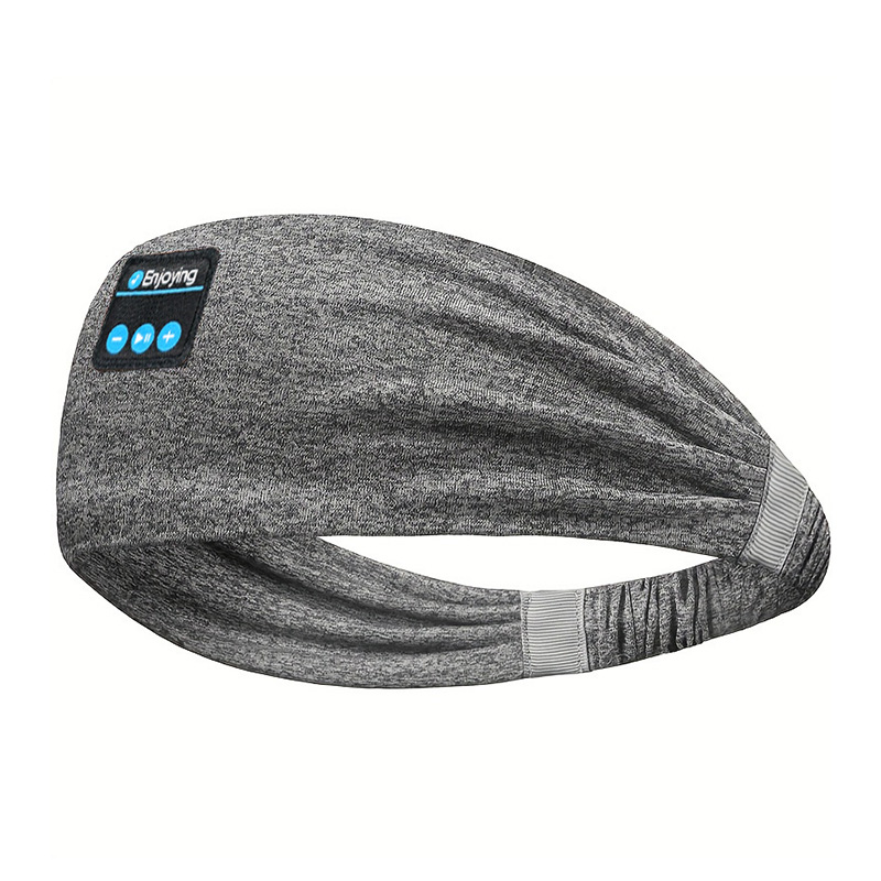 Sporthoofdbanden Draadloze Bluetooth-hoofdtelefoon Hoofdband Slaapmuziek Oogmasker Zachte elastische yoga-haarbanden Zweetbandjes voor buiten: Black