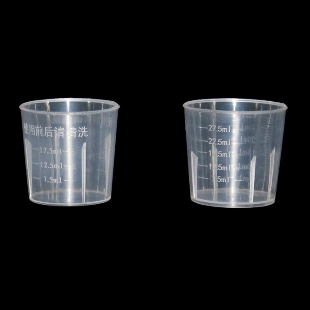 15/20/30/50/100ml priehľadné kuchynské laboratórium plastová odmerná odmerná nádoba odmerka nástroj 5 ks