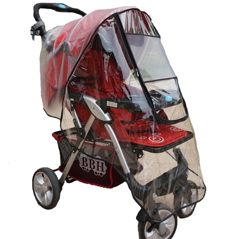 Stroller Accessories Waterproof Rain Cover Transparent Wind Dust Shield Zipper Open For Baby Strollers Pushchairs Raincoat: 04