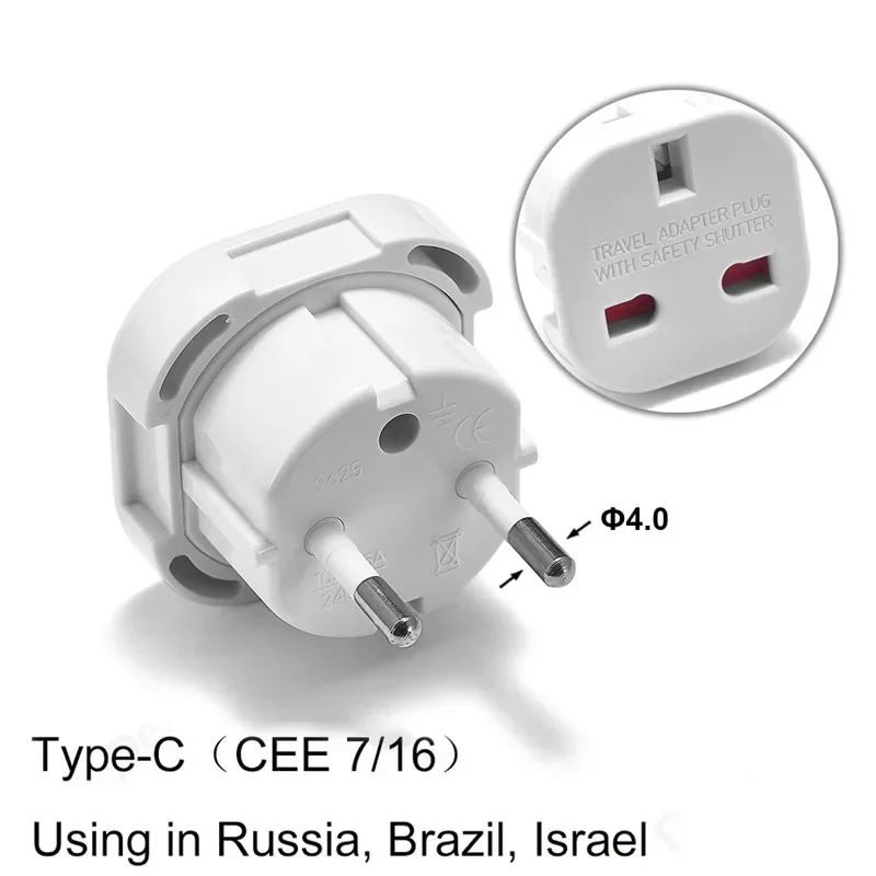 Adaptateur de voyage universel royaume-uni vers ue Euro européen russie US EU vers royaume-uni britannique corée France adaptateur de prise convertisseur de prise électrique: Prise de courant murale