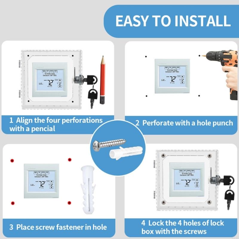 E74E Termostato Buardar seguridad con llave Configuración tapa clara protector cubierta para unidades montadas en