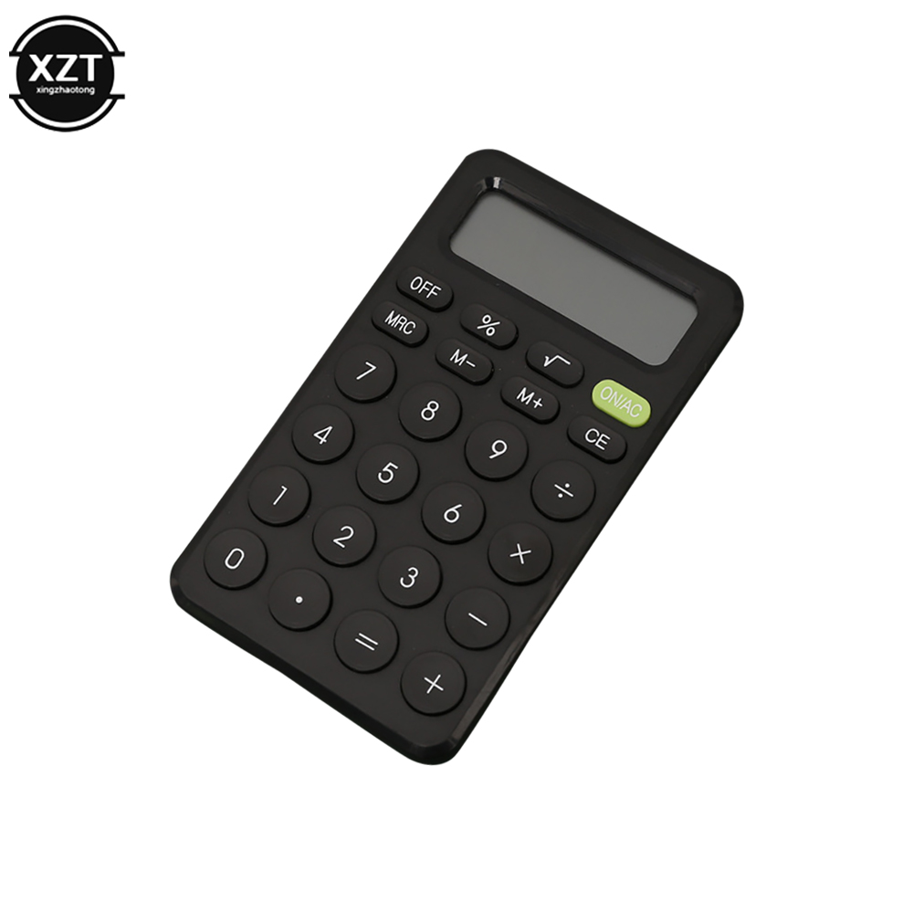 Mini calculadora de escritorio de 8 dígitos, herramienta de contabilidad comercial financiera con botón grande, adecuada para estudiantes de escuela, suministros para pequeñas empresas: Negro