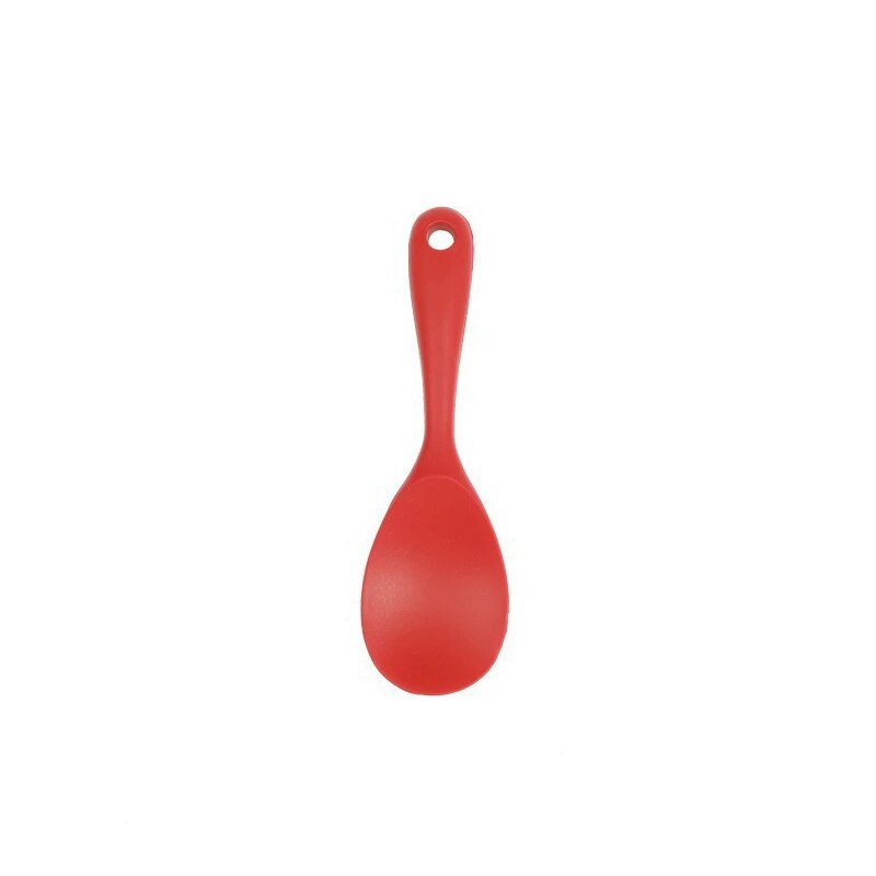 Rice Cooker Silicone Spoon for Cooking Spatula Kitchen Ladle Heat Resistant Tableware With Hollow Out Long Handle Spoon Bar: rice spoon Red