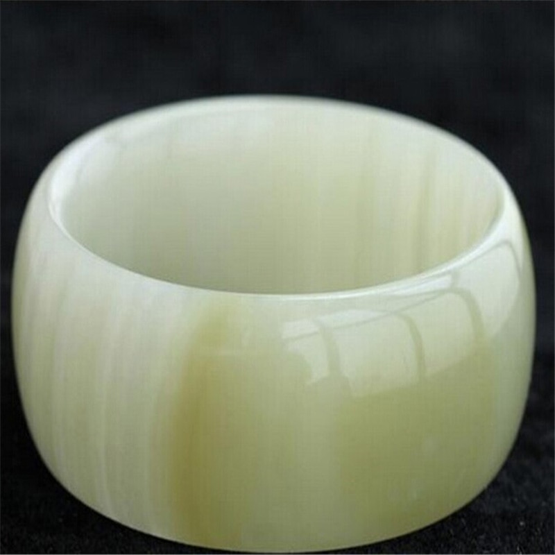 Brazaletes de tiras anchas para mujer, brazaletes de piedra de Jade blanco Natural de XinJiang, brazalete para mujer, de de baile de compromiso