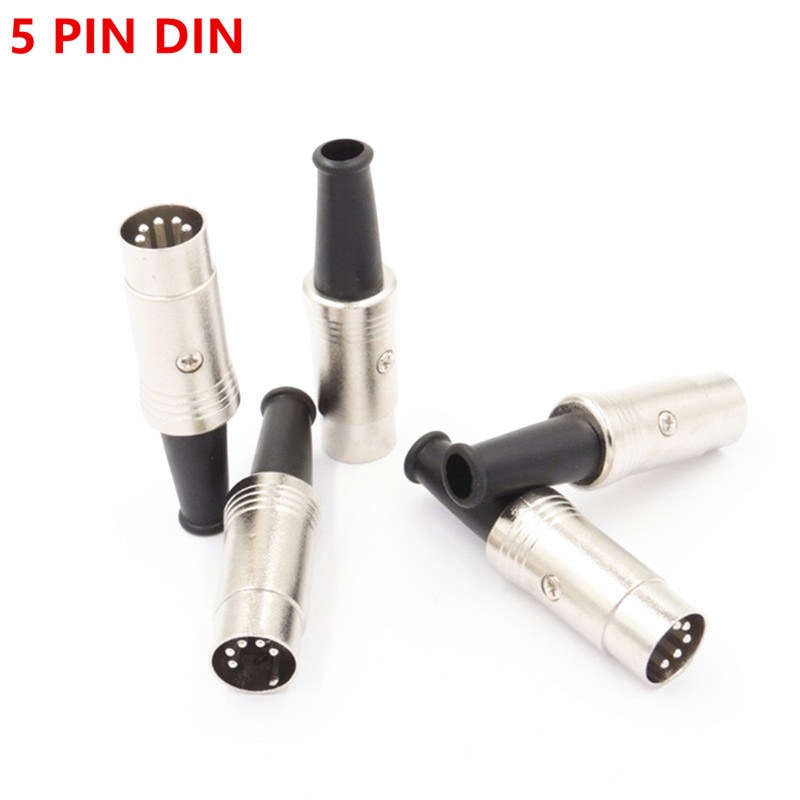 5 Stift Lärm Stecker stecker männlich Jack Metall Silber überzog stecker