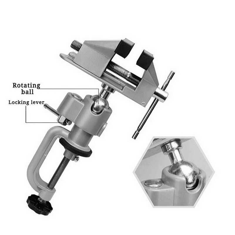 Universal Table Vise With 360 Degrees Swiveling Head Clamp For Crafting Painting Sculpting Electronics Soldering
