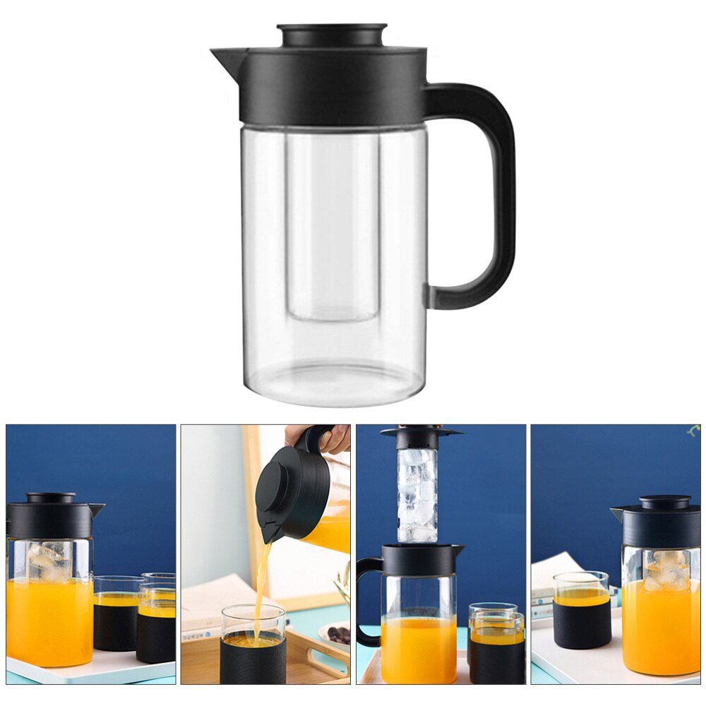 Large Water Jug Glass Water Pitcher Tea Kettle Handle Tea Pot Glass Water Jug
