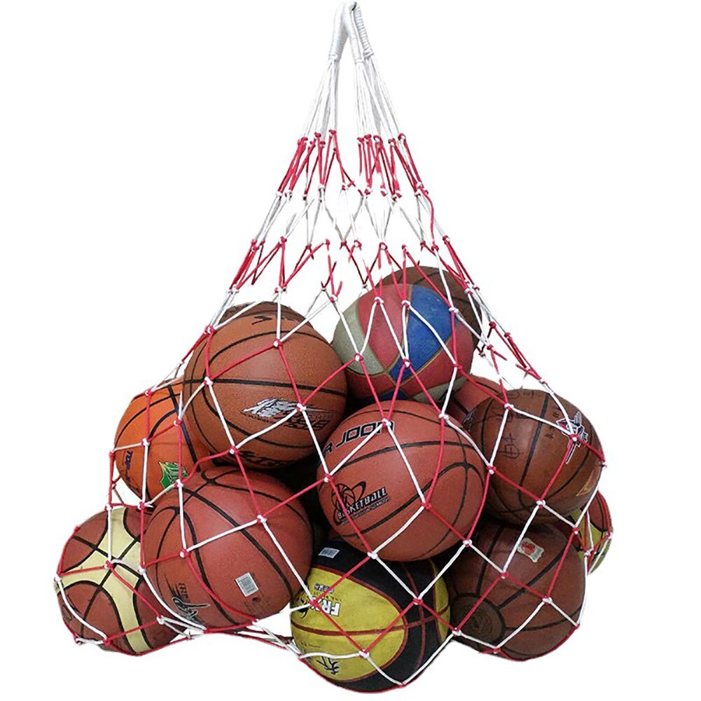Bolsa de red de cordón de celosía portátil, bolsa de almacenamiento de malla de transporte para pelota de juego multideporte, equipo de voleibol, baloncesto, fútbol