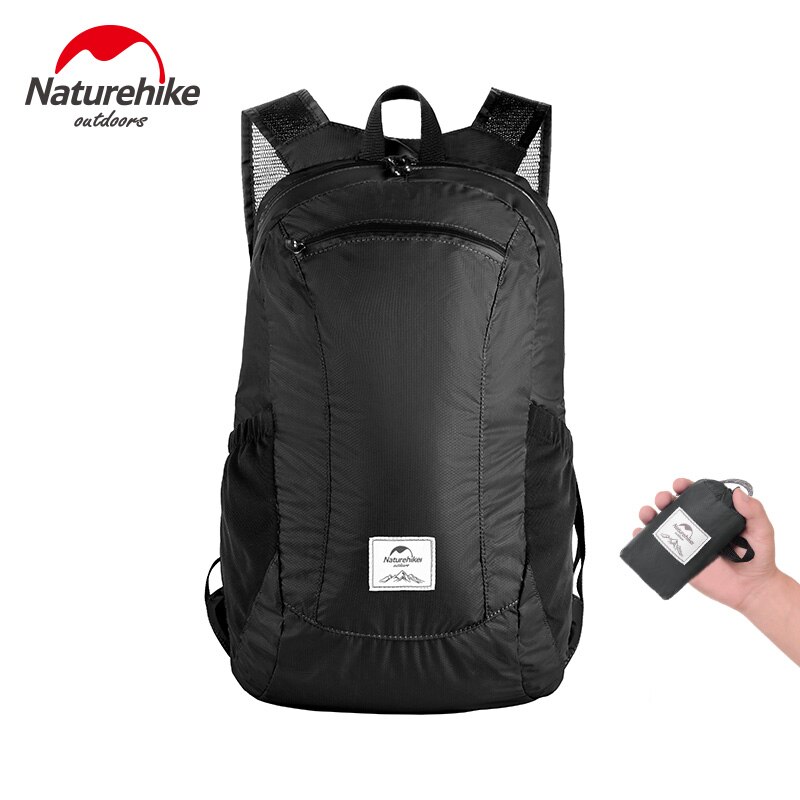 Naturerhike Rugzak Ultralight Camping Rugzak Opvouwbare Rugzak Outdoor Trekking Rugzak Vouwen Wandelen Rugzakken: Black