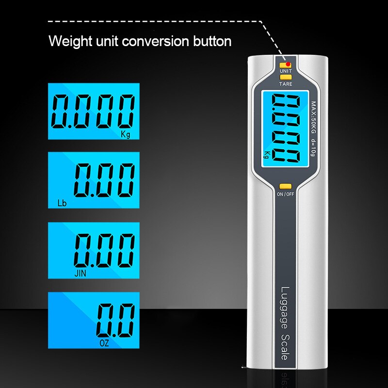 Digital Luggage Scale Portable Electronic Scale with Tape Measure Weight Balance Suitcase Travel Hanging Steelyard Hook Scale