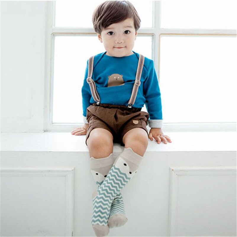 Wecute Baby Sokken Pasgeboren Kids Meisje Jongen Animal Patroon Anti-slip Knie Hoge Sok Vos Leuke Cartoon Kat Katoen sokken baby