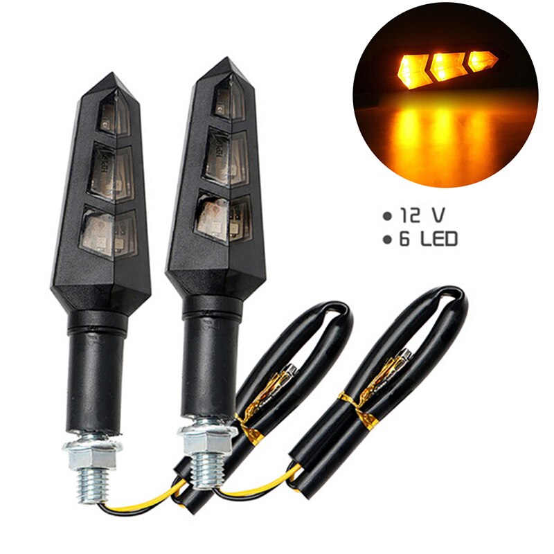 12V Universal 6 LED Turn Signal Blinker Light Indicators Amber Motorcycle Bike