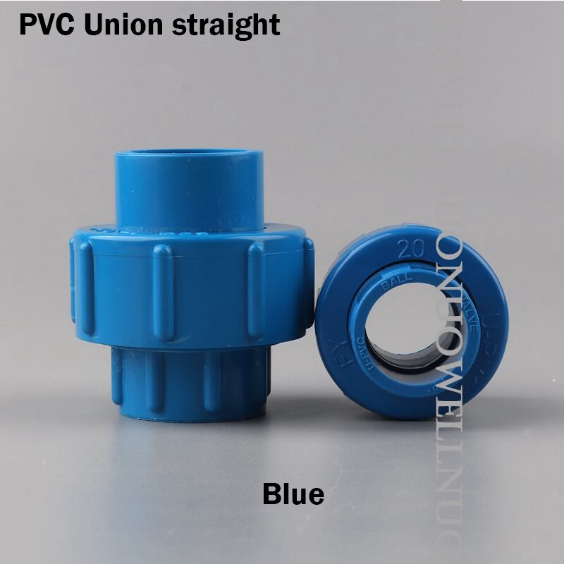 2 stk pvc rørforbindelse 20 25 32 40mm unionsforbindelser akvarietank vandrør lige fittings kunstvanding have vandtilslutning: 25mm / Blå