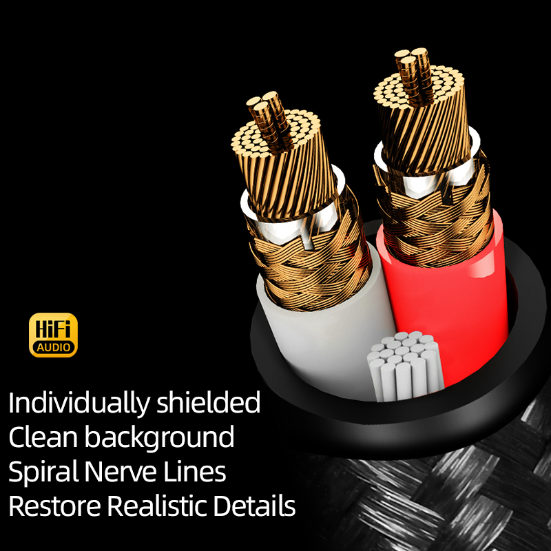 Jedna para kabli HIFI RCA HiFi główny rdzeń niezależne ekranowanie kabel audio rca do rca kabel audio 6N OFC