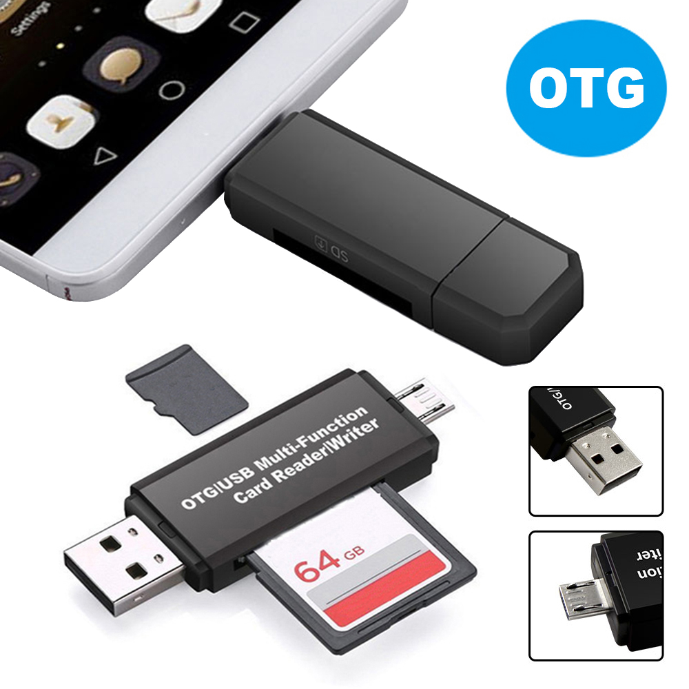 All in One SD/TF Memory Card Reader Micro USB to USB 2.0 OTG Adapter Multi-Function U Disk For Phone PC Laptop