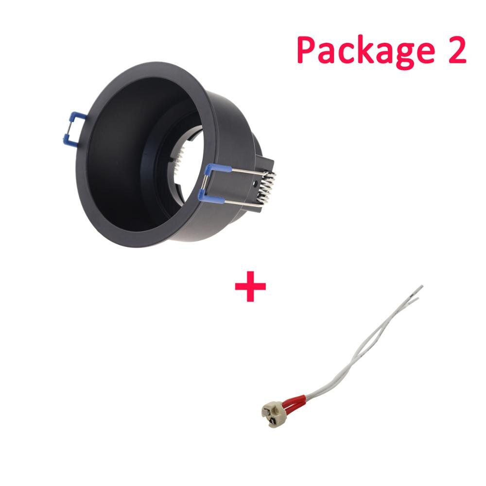 Led Zwart Plafond Lamp Houder Bases Halogeen Licht Beugel Cup Aluminium Led Downlight GU10 MR16 Spot Light Bulb Lamp Houders: package2