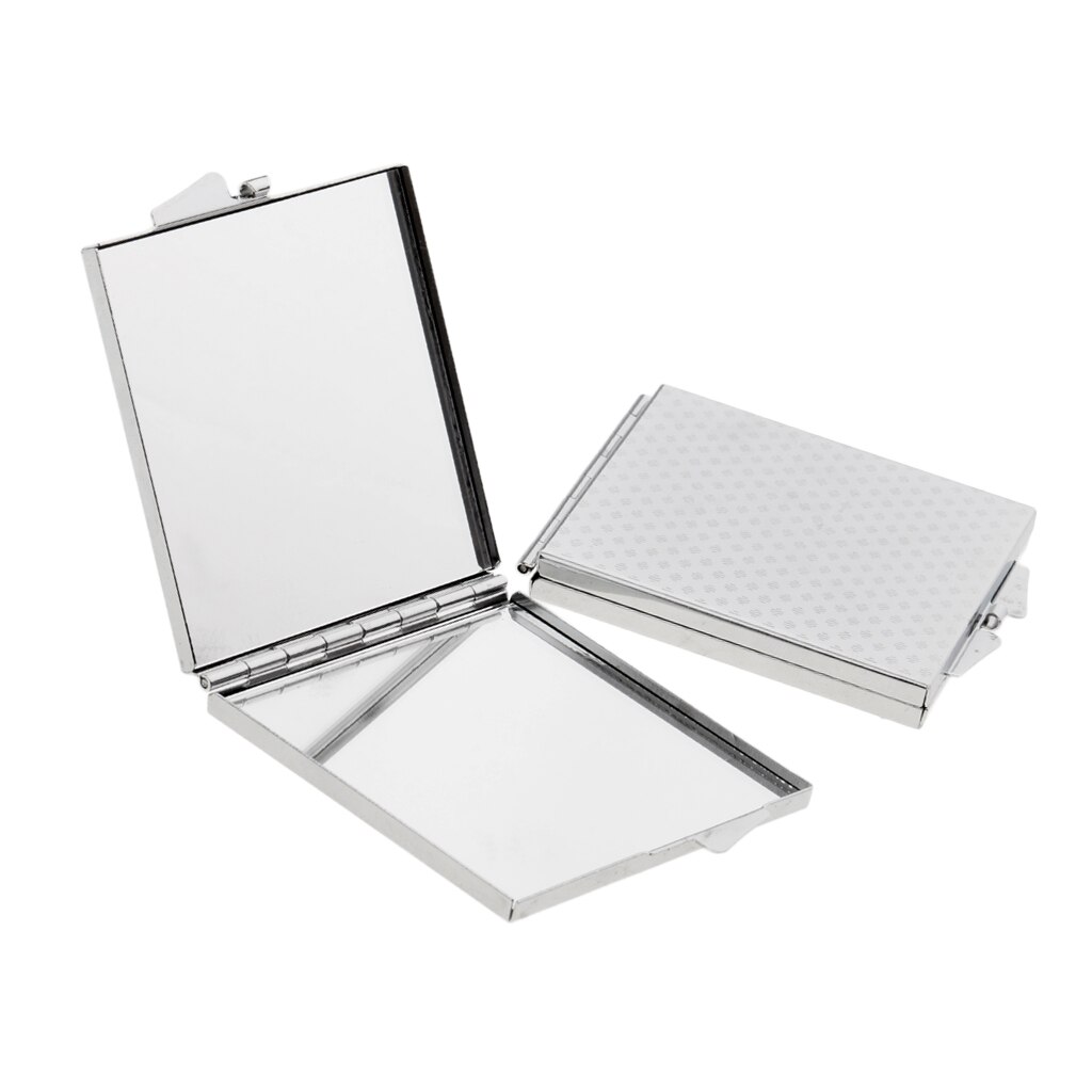 2x Mini Travel Folding Mirror Dual-sided Makeup Compact Mirror Square
