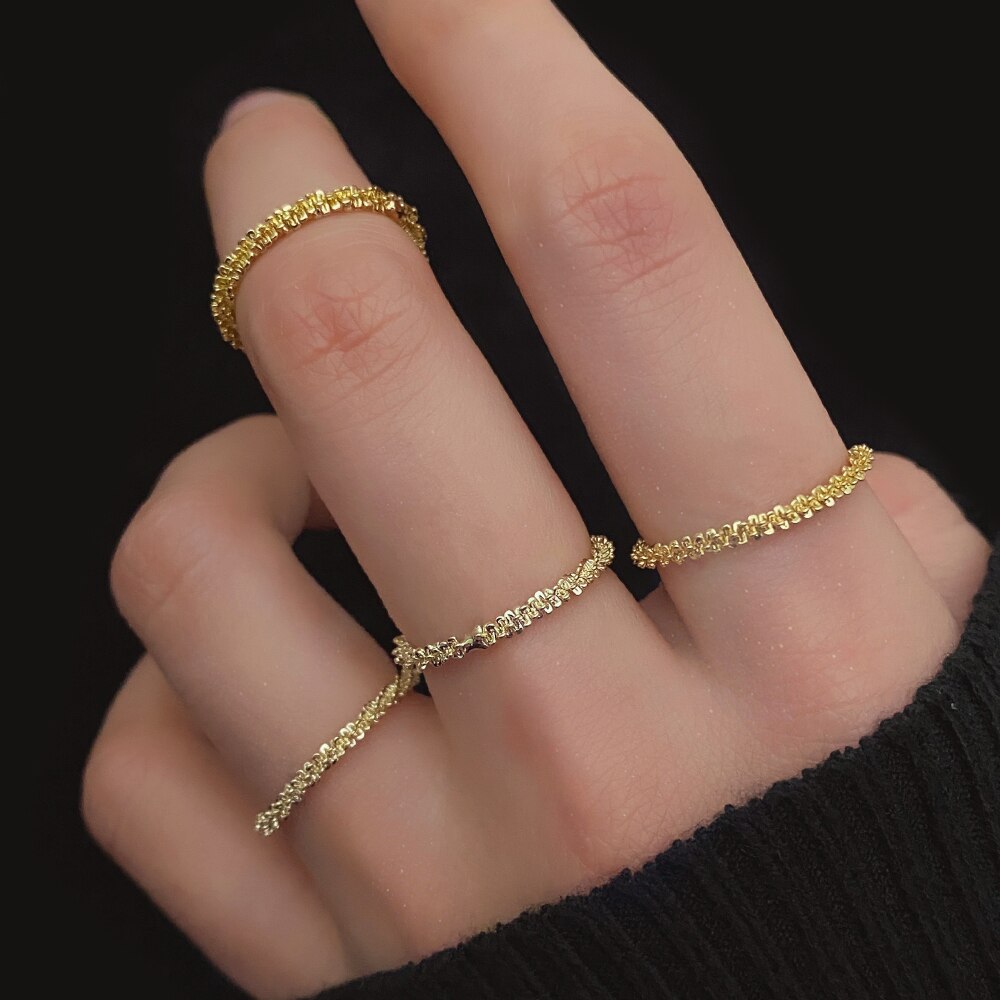Ifmia Aangekomen Trend Minimalisme Zilver Kleur Fonkelende Ring Eenvoudige Stijl Decoratieve Wijsvinger Ring Vrouwen Mode-sieraden