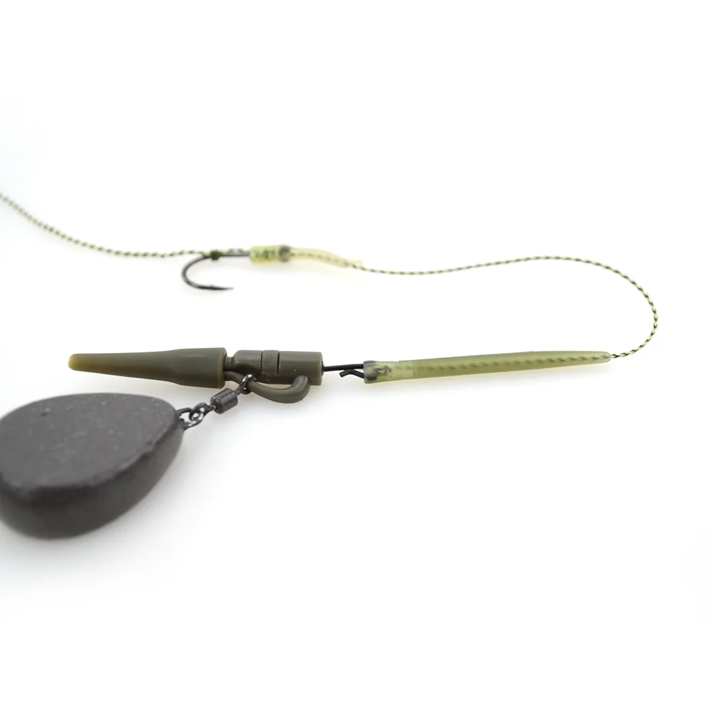 Hirisi Pinzas de plomo de seguridad para pesca de carpa, cono de goma de cola, manga antienredos, eslabones de cambio rápido, accesorios de pesca, M5-1 de aparejo, 40 piezas