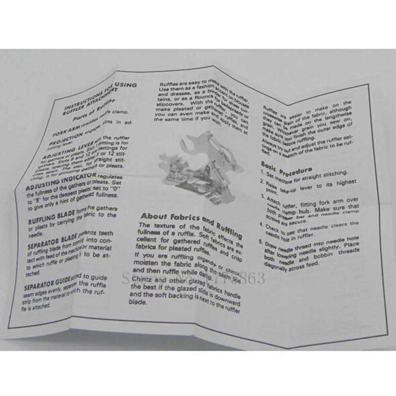 Feito em taiwan peças de máquina de costura com babados calcador pés acessórios de costura haste baixa para irmão cantor janome