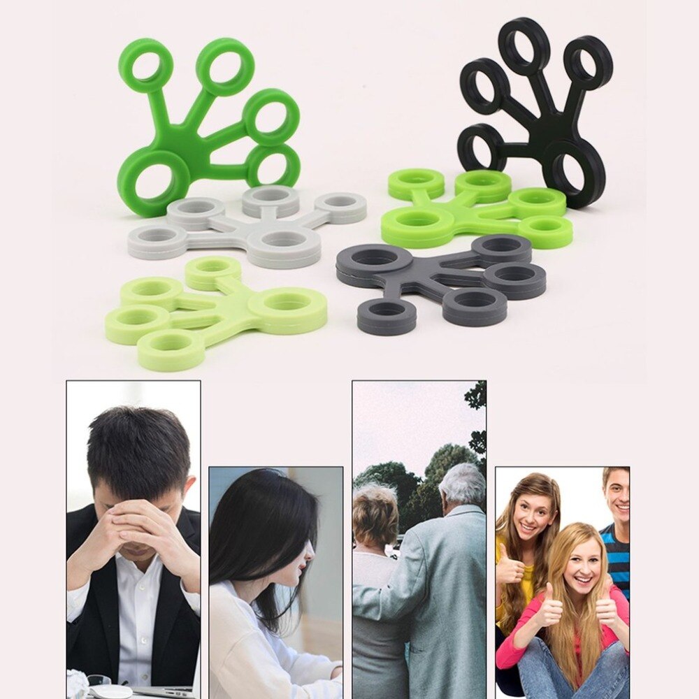 Silicone Finger Stretcher Tension Tool Finger Strength Rehabilitation Muscle Power Training Ring Exerciser Trainer