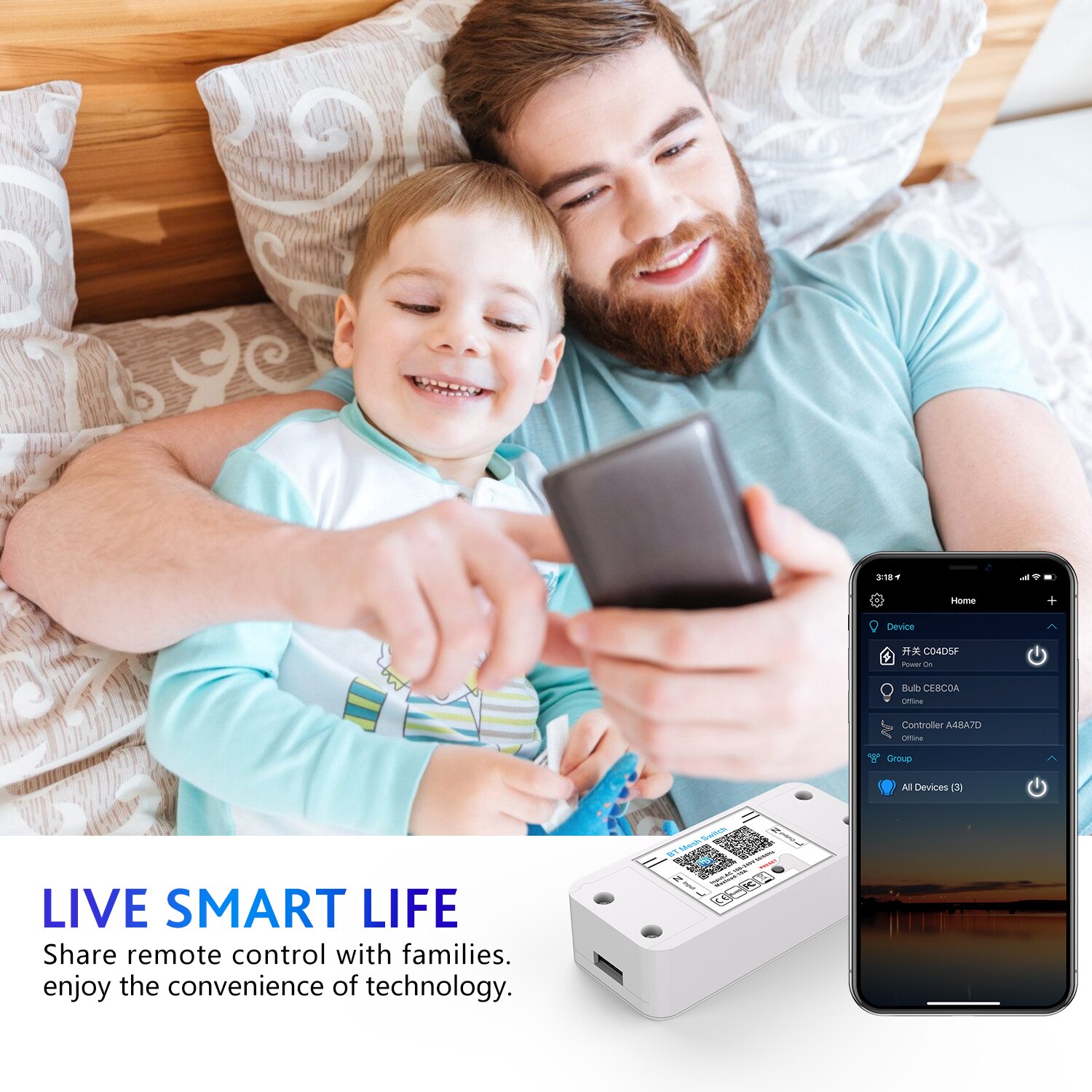 Bluetooth WiFi Smart Switch Relay Switch On-OFF Controller Smart Home Circuit Breaker Timer Remote Control AC100-240V