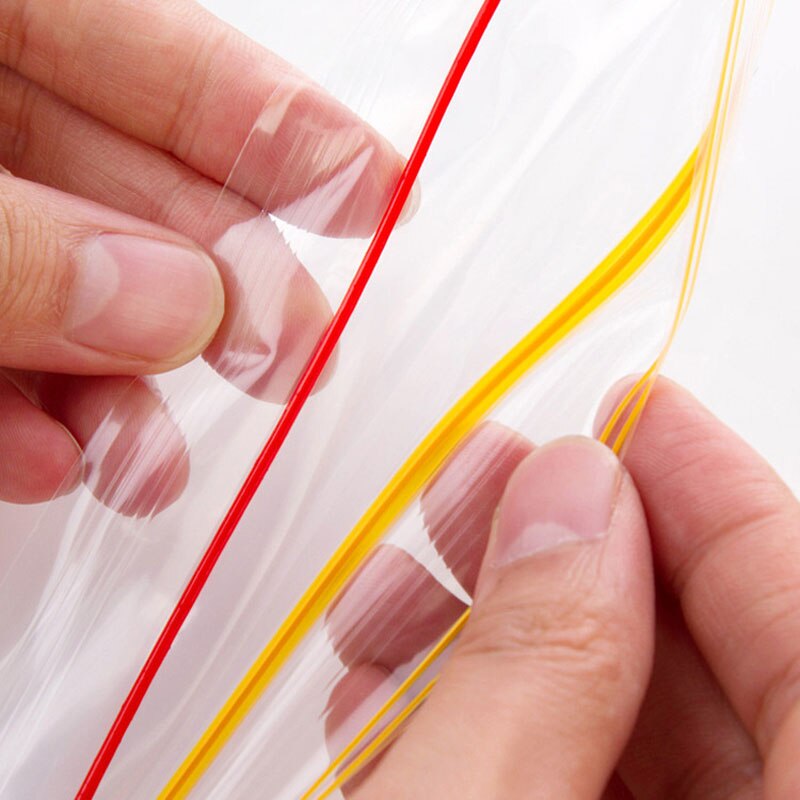 12/20PC lodówka przezroczysta samouszczelniająca świeża torba zamknięta gruba żywność świeża torba odporna na wilgoć szczelna torba