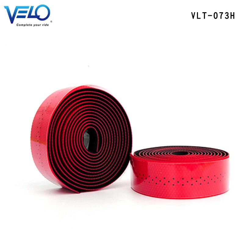 Velo VLT-073H Road Bike Bicycle Handlebar Tape Non-slip damping absorb sweat Cycling Handle bind Belt parts: 073H red  1 pair