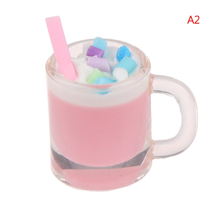 1:12 Dollhouse Miniatuur Scène Model Drinken Pretend Play Simulatie Aardbei Milkshake Poppenhuis Accessoires Kids Speelgoed: A2