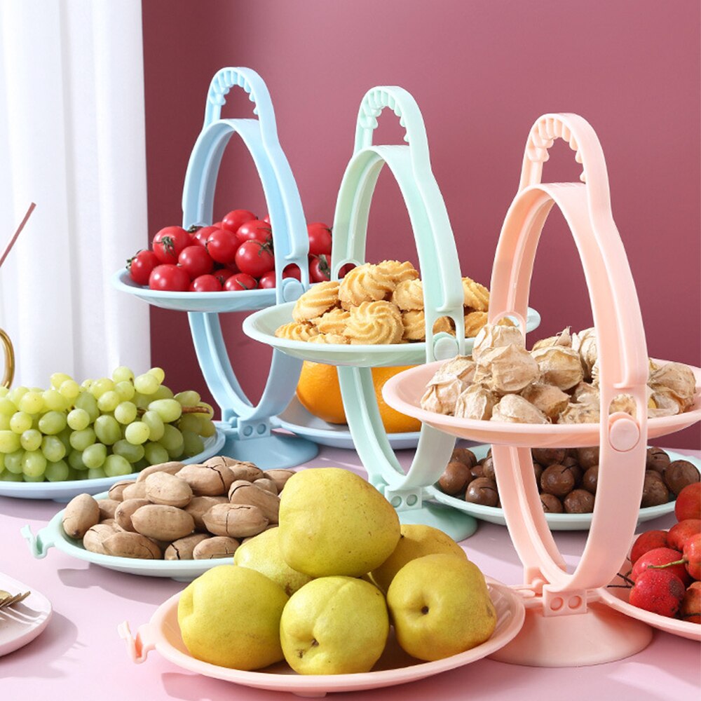 Folding Fruit Tray Dried Fruit Tray Home Living Room Snack Storage Tray Portable Fruit Tray Folding Fruit Plate