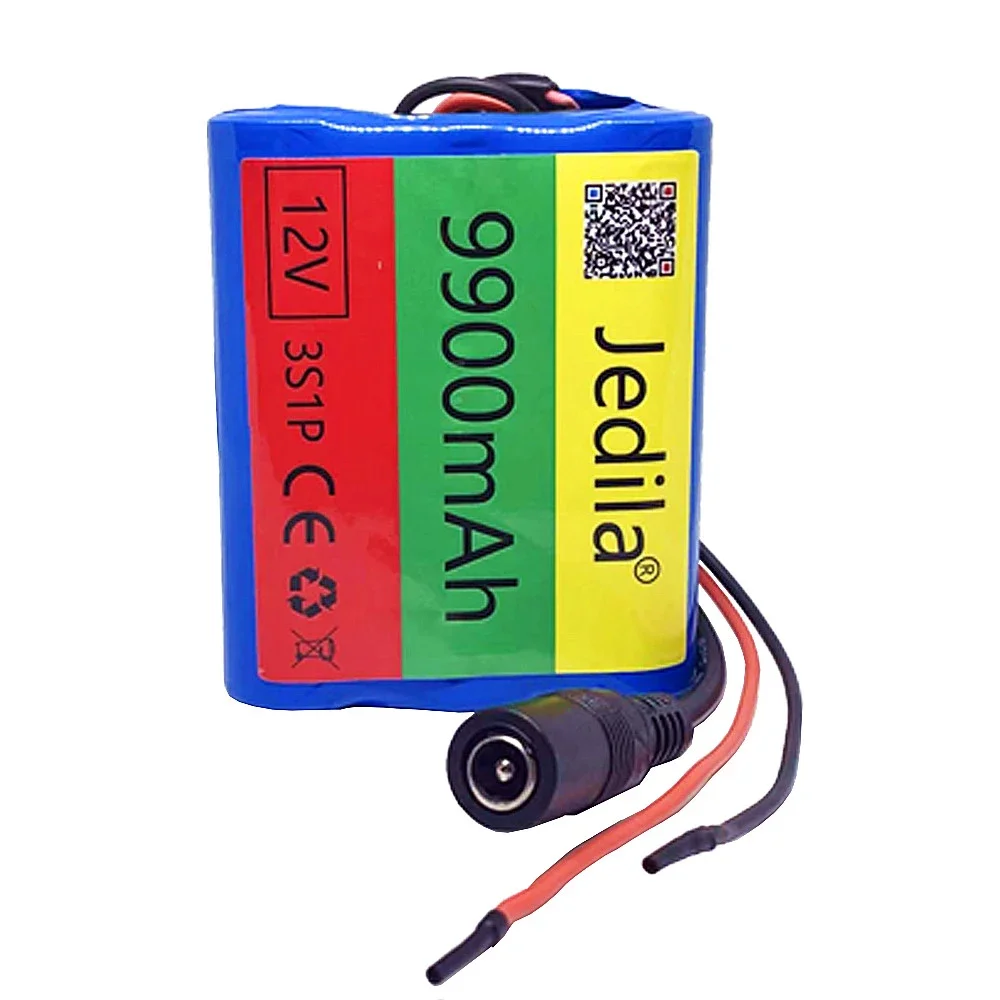 100% Brand 12 V 9900 MAH 3s1p Lithium Battery 18650 Lithium Battery Pack Protection Board + 12.6V Charger