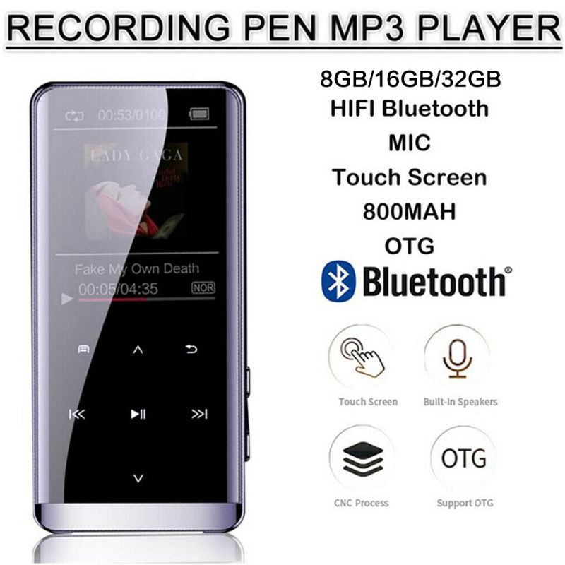 mini bærbar  m13 bluetooth  mp3 spiller walkman musikkspiller tapsfri hifi sport musikk  mp4 media stemmeopptaker