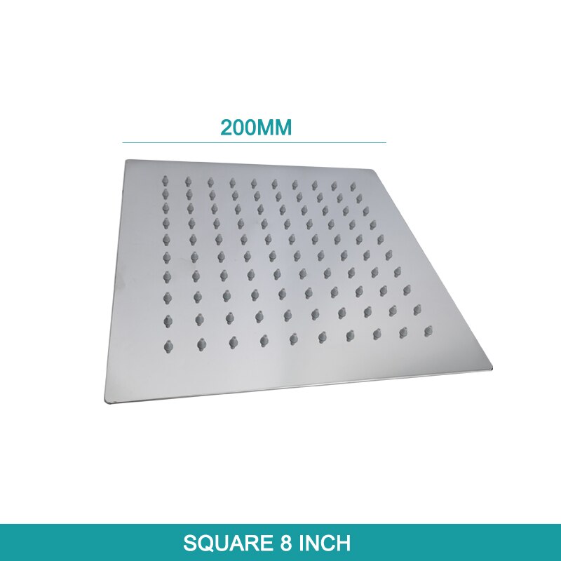 Overhead Shower Arm Head Shower Chrome Plated Big Square Round SUS304 Stainless Steel Modern Indoor Outdoor: DS0004CP-86