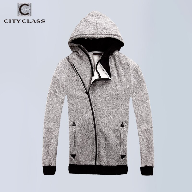 CITY CLASS printemps automne pulls à capuche pour hommes de vêtements Harajuku Hip Hop Sweatshirts pour vêtement d'extérieur pour homme fermeture à glissière Oblique 2662