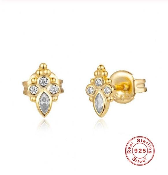 ROXI 925 Sterling Silber Tier Hund Katze Paw Stud Ohrringe für Frauen Piercing Ohr Schmuck Zirkonia Ohrringe Koreanische Brincos: Gold