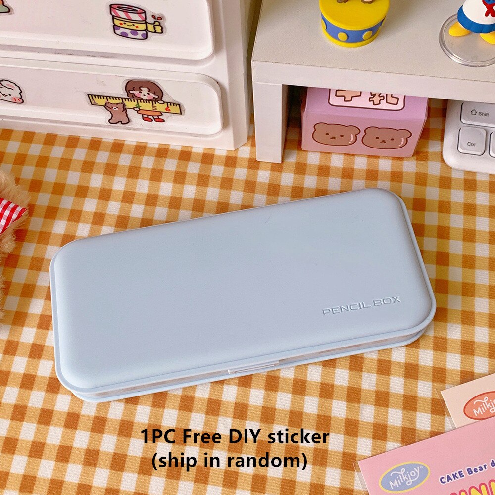 Minkys Kawaii Diy Gratis Stickers Pennenbakje Penhouder Pencilcase Organizer School Briefpapier: baby blue