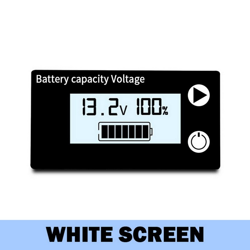 LCD Battery Capacity Monitor Indicator Voltage Meter Lead Acid Lithium LiFePO4 Car Motorcycle Voltmeter Voltage Gauge DC 8V-100V: A