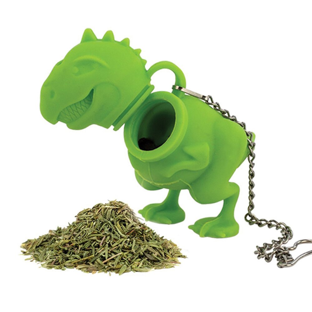 Dinosaurus Populaire Thee Filter Theezakje Houder Thee-ei Losse Leaf Zeef Herbal Siliconen Filter Diffuser Thee Accessoires
