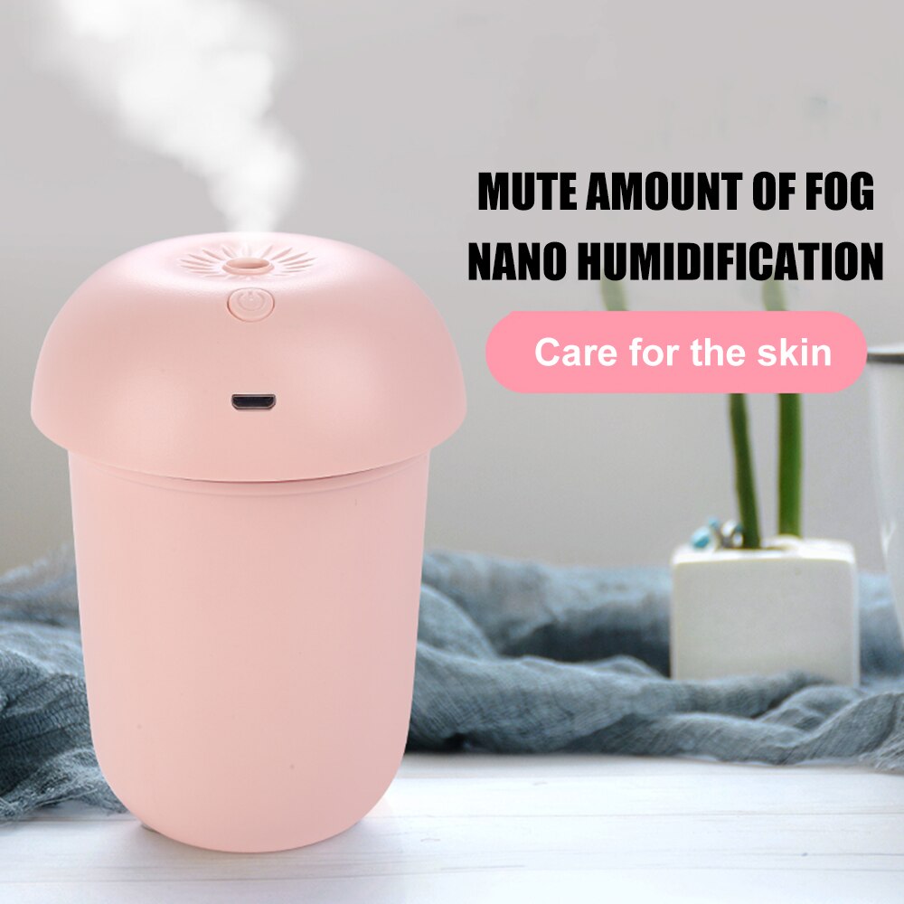 Mini Mushroom Humidifier Air Essential Oil Diffuser Aromatherapy Humidifier Ultrasonic USB Mist Maker with Warm Lights
