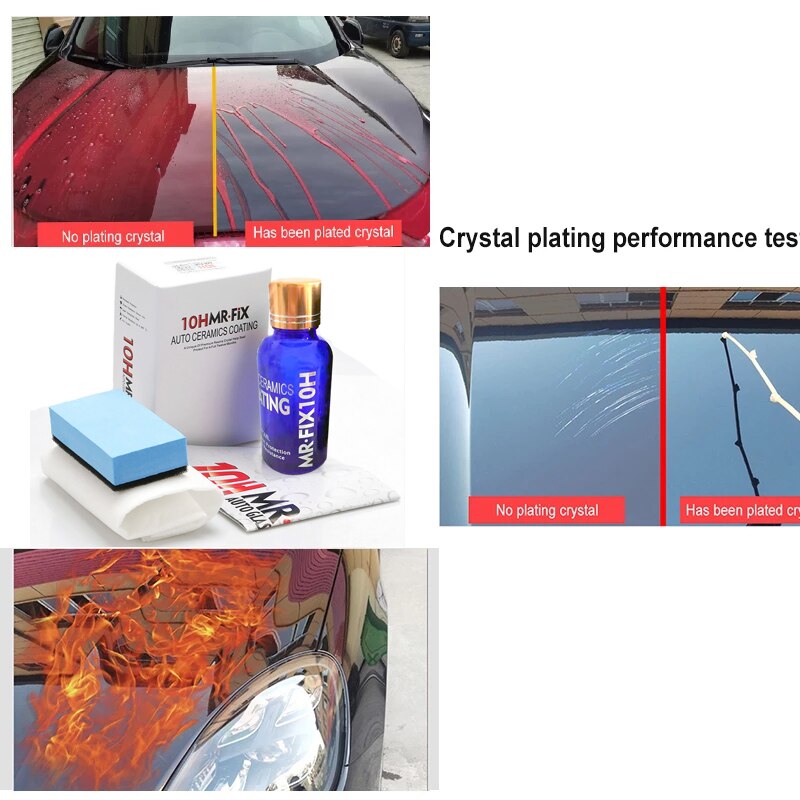 Revêtement de verre de voiture Super hydrophobe, dureté de 30ml, 10H, liquide de peinture pour voiture, soins de durabilité, ensemble de revêtement Anti-Corrosion