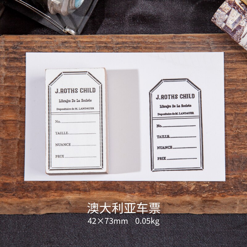 retro Reise Holz Dichtung Antike Eintrittskarten dekoration stempel holz stempel für scrapbooking schreibwaren DIY handwerk Standard: 7