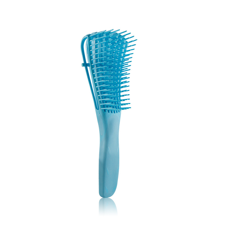 Peine de pulpo para peluquería, cepillo desenredante para cabello rizado, masaje doméstico para mujeres, peine no anudado: Stely  A Blue