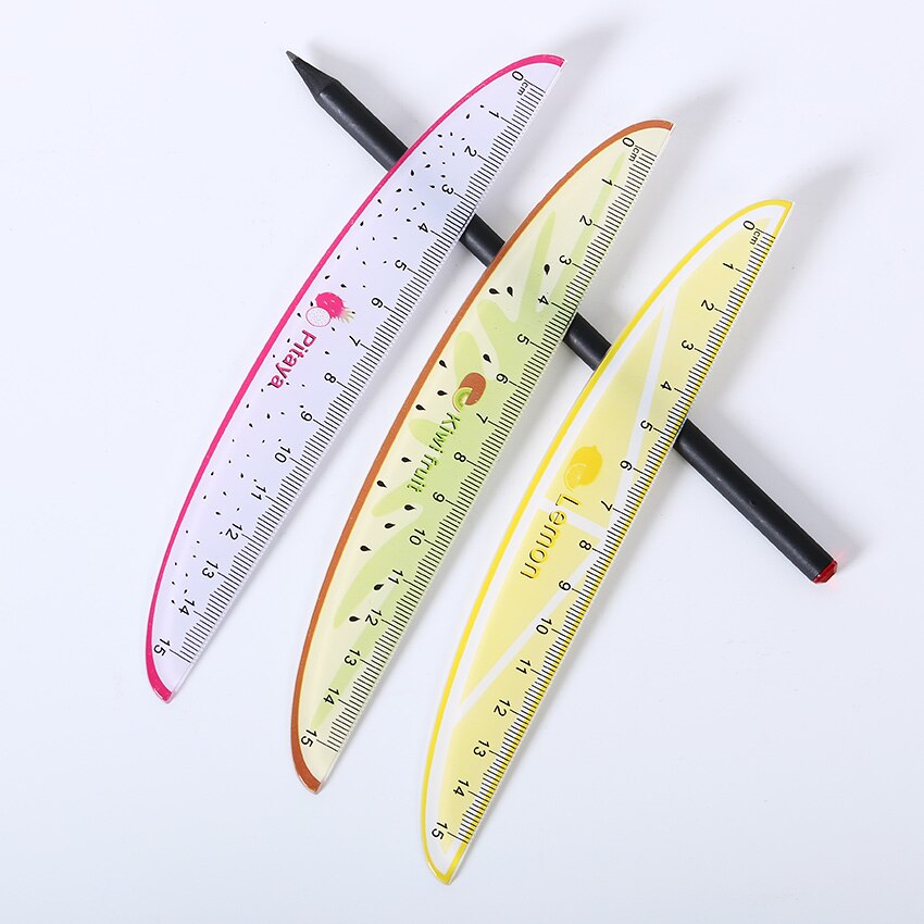 1PC Kawaii papelería coreana 15 regla de plástico en cm fruta original regla para los niños de la novedad tema