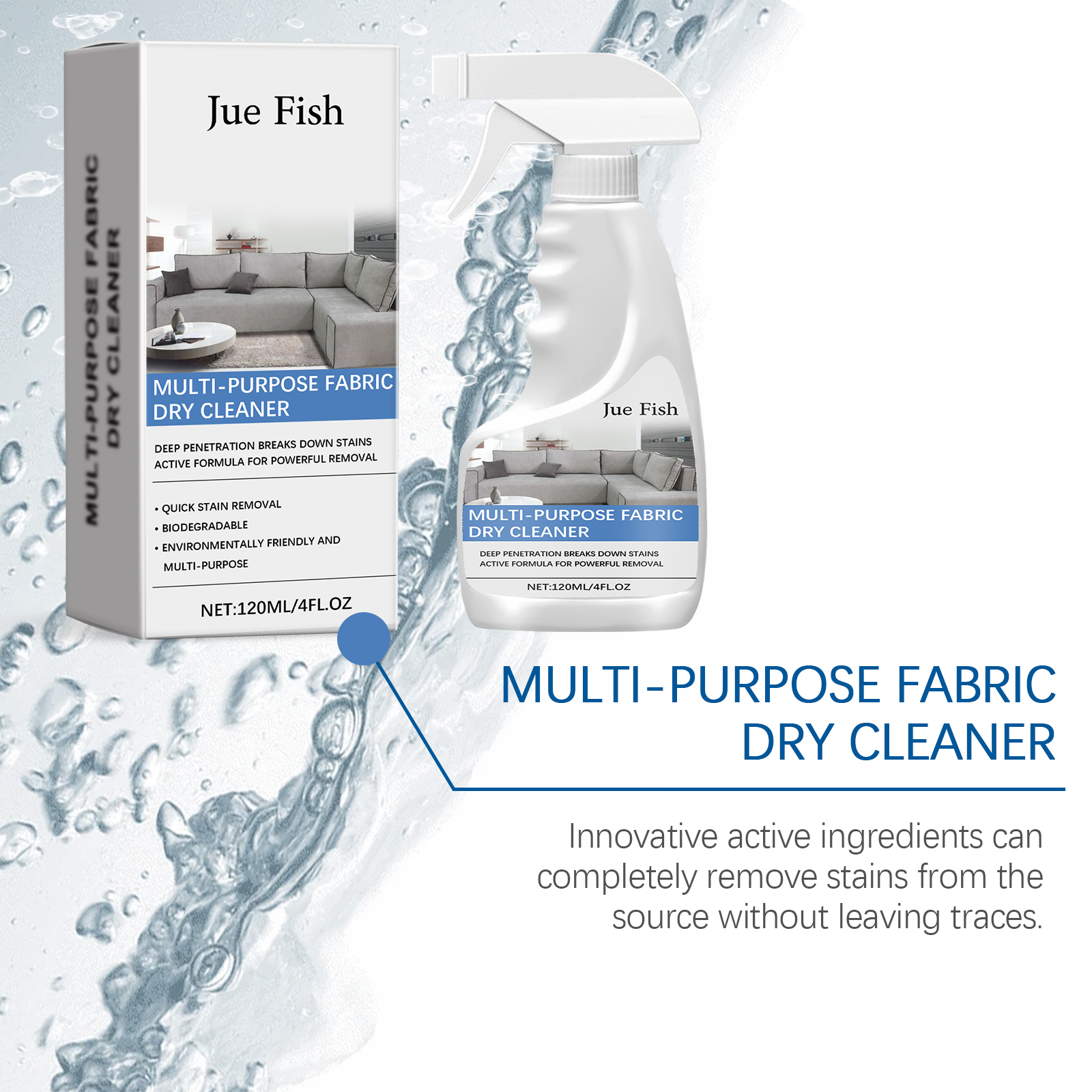 Nowy, wielofunkcyjny środek robić czyszczenia sof z tkaniny żart wyposażony w mocną dyszę dekontaminacyjną zapewniającą równomierne rozprowadzanie środka czyszczącego.