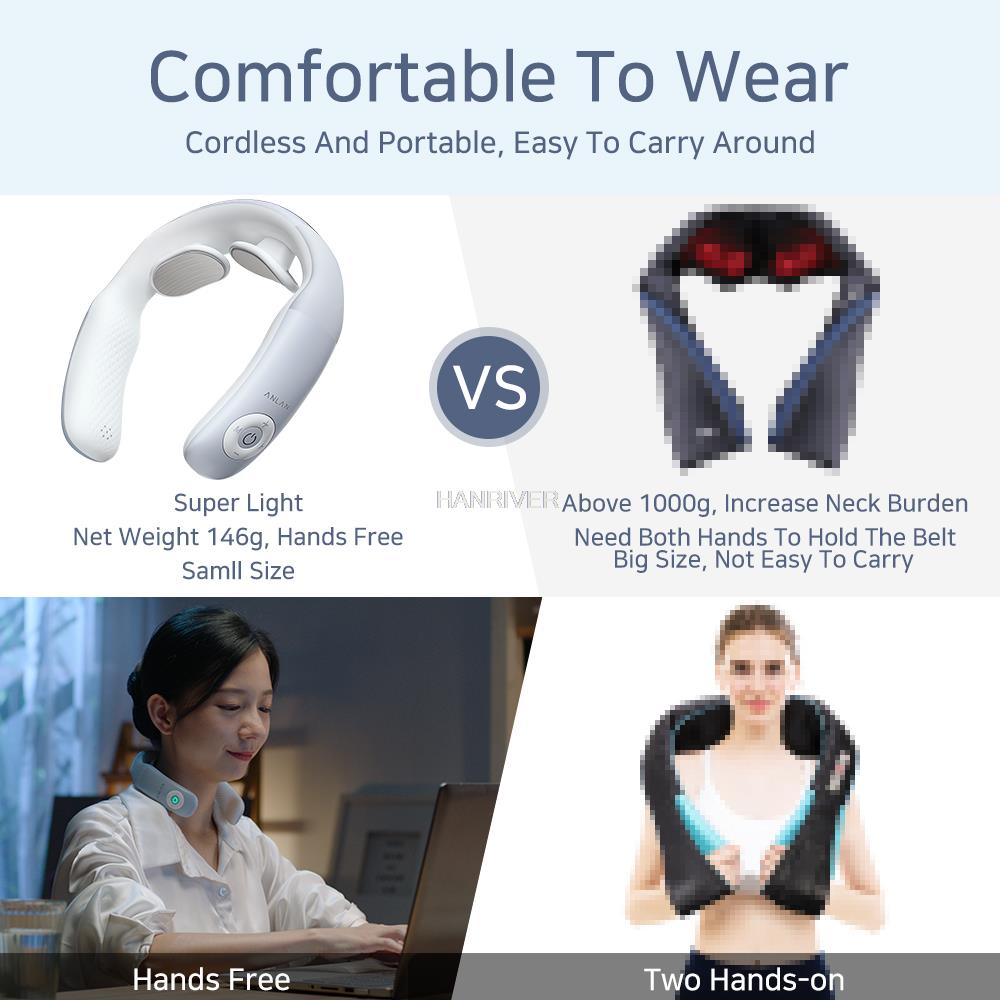 Smart neck massager shoulder massage electric pulse cervical spine portable heating analgesic and decompression tool health care