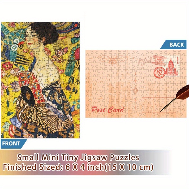 150pcs Mini Test Tube Puzzle Lady with Fan Gustav Klimt Works Famous Painting Educational Game Home Decor Festival