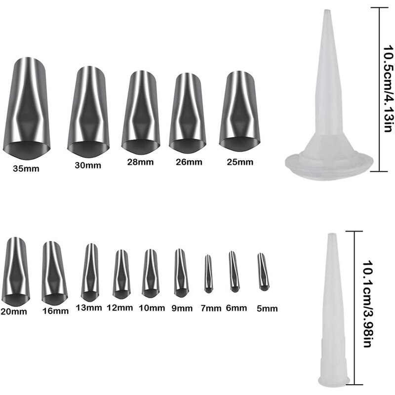 20 Pieces Caulking Finishing Tool, 14 Size Stainless Steel Sealant Finishing Tool, Caulk Nozzle Applicator