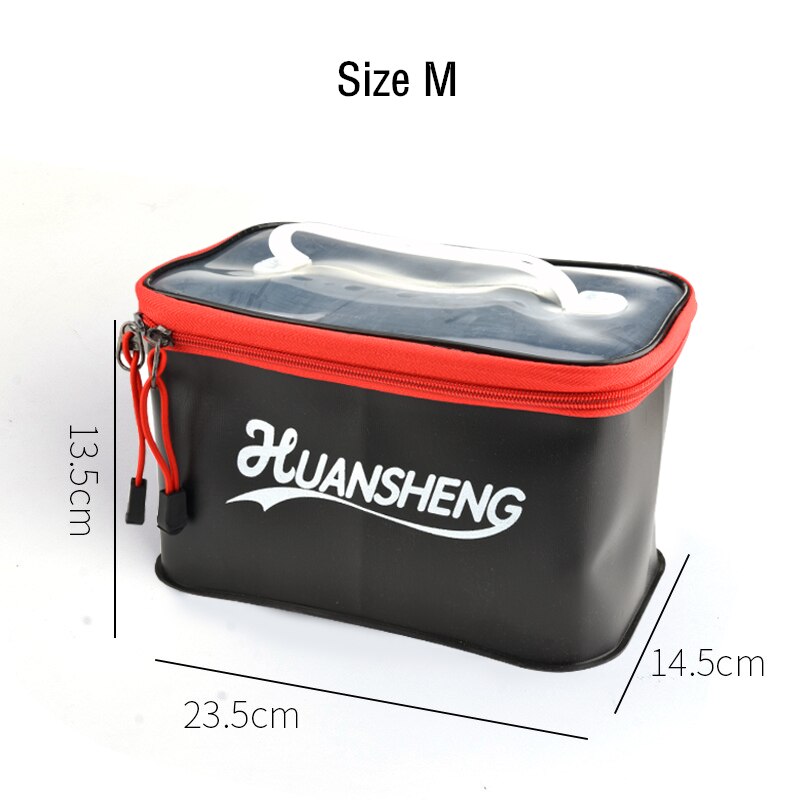 1pc Portable EVA Fishing Bag Live Fishing Box Outdoor Multifunction Fishing Bait Bucket Waterproof Fishbox Storage Bag: Black M