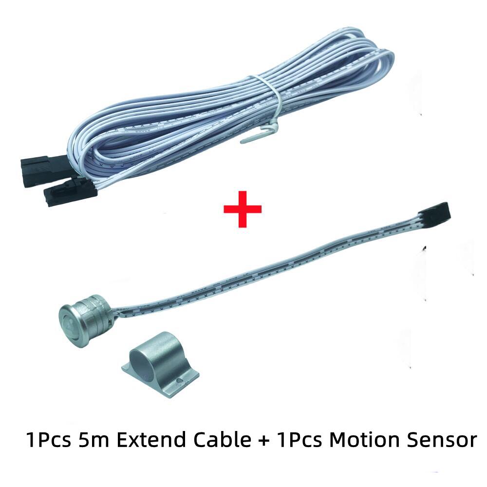 PIR Motion Sensor & Extend Cable For Stair LED Step Light Controller: black