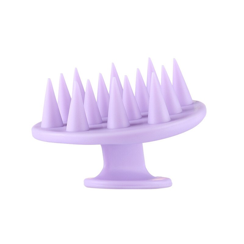 Siliconen Shampoo Hoofdhuid Haar Massager Shampoo Massage Kam Bad Massage Borstel Scalp Massager Douche Borstel Kam Care Tool: Purple
